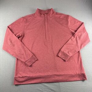 Matte Grey Golf Pullover Mens L Pink Long Sleeve 1/4 Zip Sweatshirt Performance